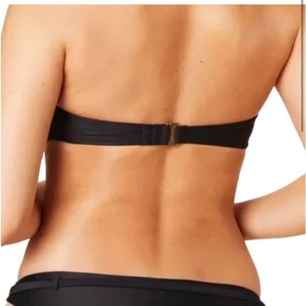 Andie Swim Black Bandeau Padded Scala bikini top NWT